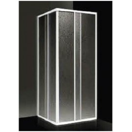 Box doccia ad angolo 78/88 cm acrilico con profilo bianco Giava Elba E02BI