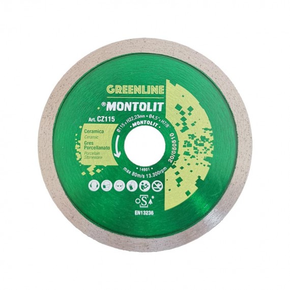 Montolit Cermont CZ115 Green Line Disco diamantato per grès porcellanato  115 x 22,23 mm